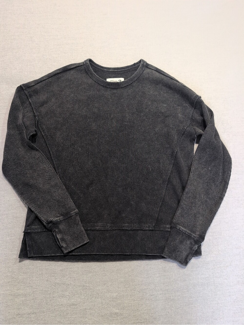 Seven7 charcoal size XS waffle knit sweatshirt